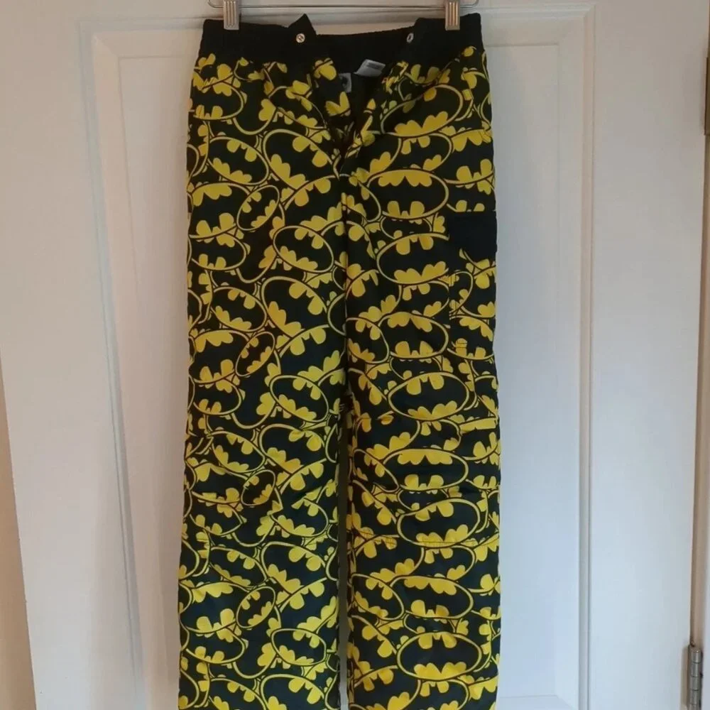 Kids Snowpants Small Batman Print. Black and yellow
